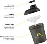 Musclelinx Mini 400ml protein shaker.