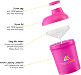 Musclelinx Mini 400ml protein shaker.