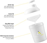 Musclelinx Mini 400ml protein shaker.