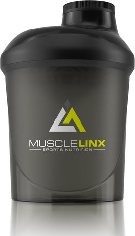 Musclelinx Mini 400ml protein shaker.