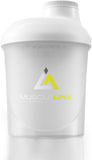 Musclelinx Mini 400ml protein shaker.