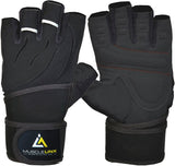 Musclelinx weight lifting gloves with wrist support.