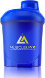Musclelinx Mini 400ml protein shaker.